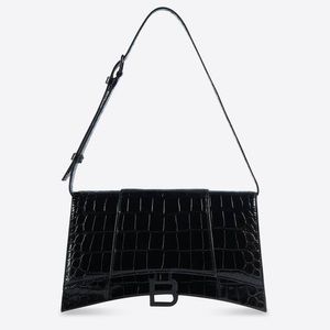 Balenciaga Black Hourglass Slingback Shoulder Bag